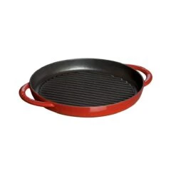 Staub 10" Cast Iron Pure Grill Pan | Cherry Red
