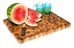 TeakHaus End Grain Carving Board W/Hand Grip + Juice Canal (Rectangle) | 24" X 18" X 1.5"