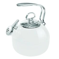 Chantal 1.8 Qt. Enamel-on-Steel Classic Tea Kettle | White