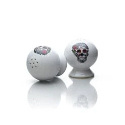 Fiesta® Salt & Pepper Set | Sugar Skull And Vine (White)