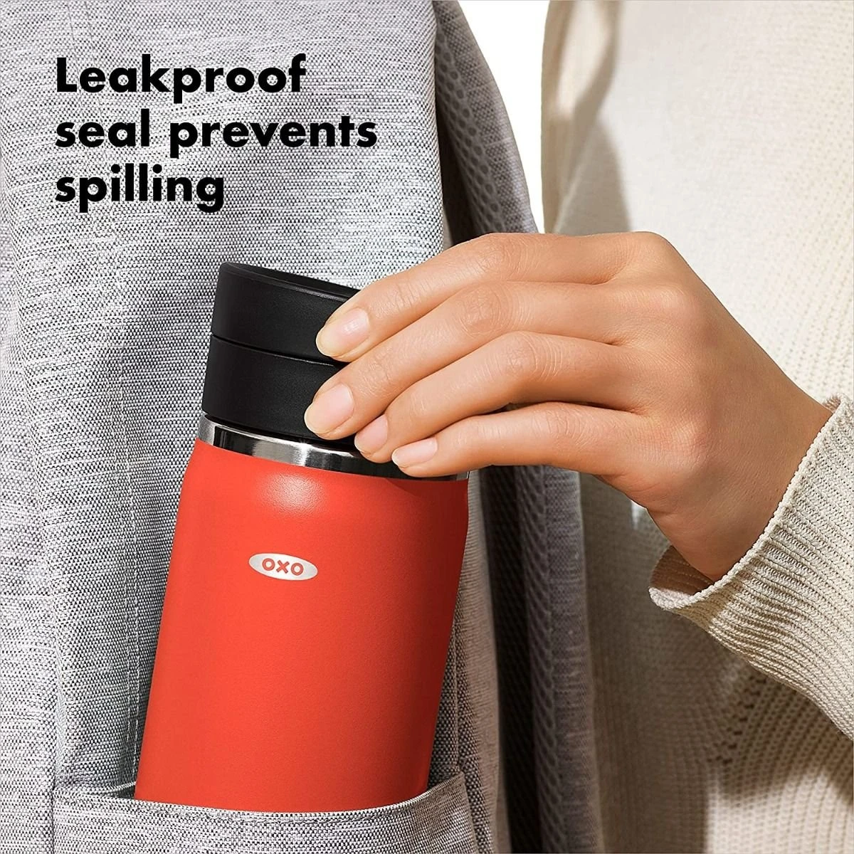 OXO Good Grips 16oz Thermal Mug Water Bottle | Terra Cotta - Image 4