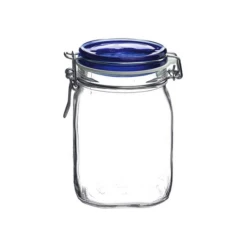 Bormioli Rocco 1L Swing Top Fido Canning Jar | Blue Lid