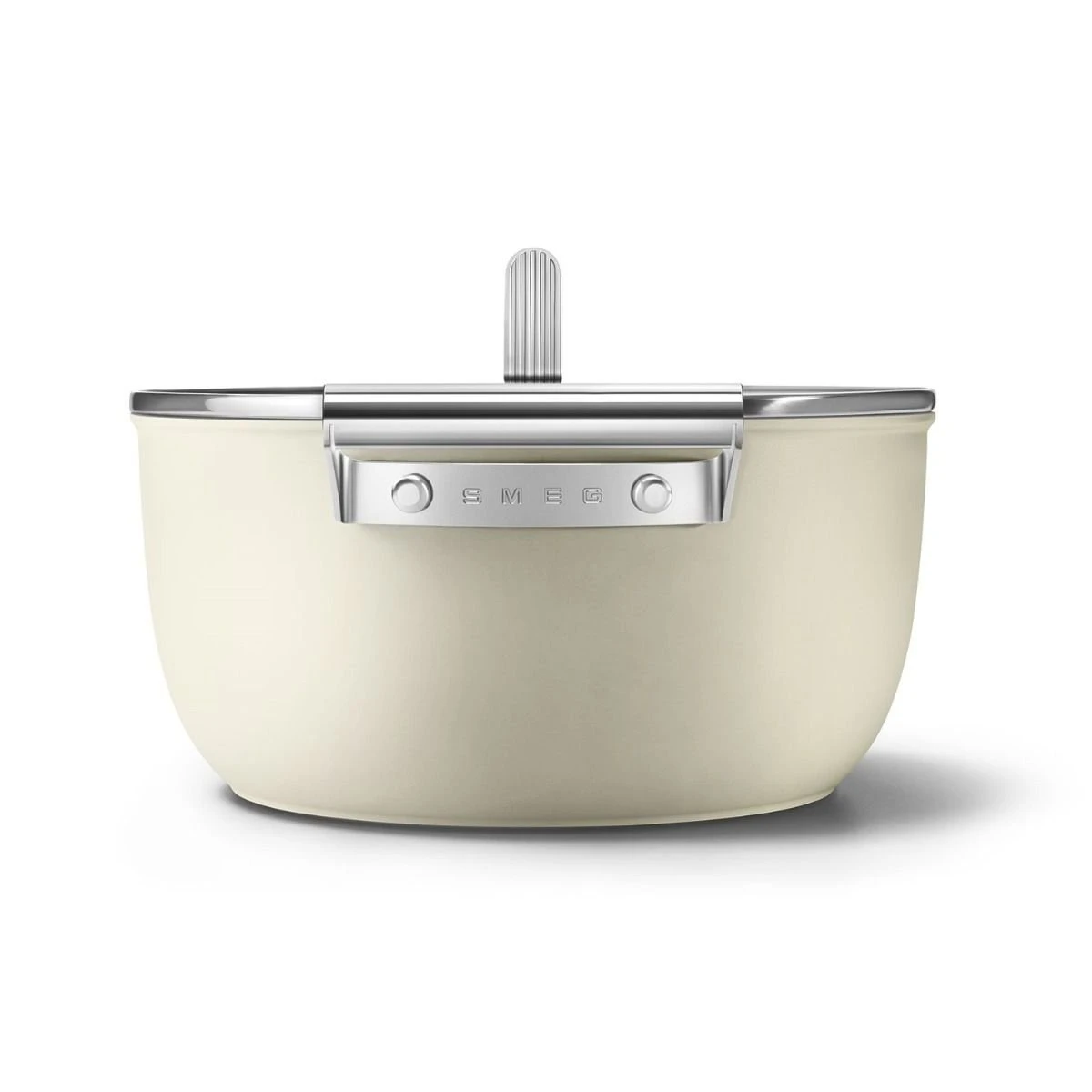 SMEG 5 Qt. Nonstick Casserole Dish With Lid | Cream - Image 3