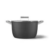 SMEG 8 Qt. Nonstick Casserole Dish With Lid | Black
