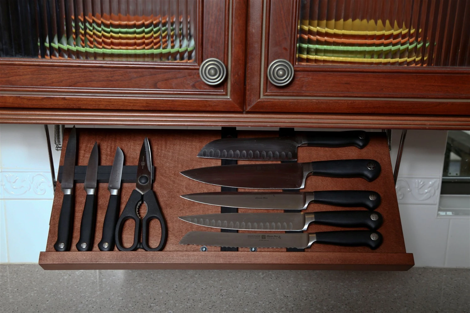 Drop Block Under Cabinet Knife Storage Rack - Small, Cherry - Image 4