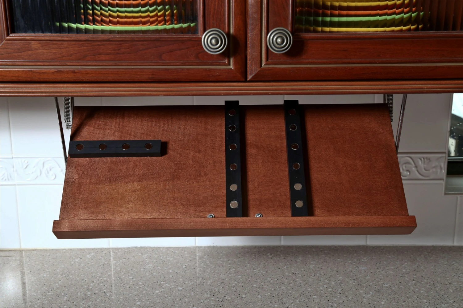 Drop Block Under Cabinet Knife Storage Rack - Small, Cherry - Image 3