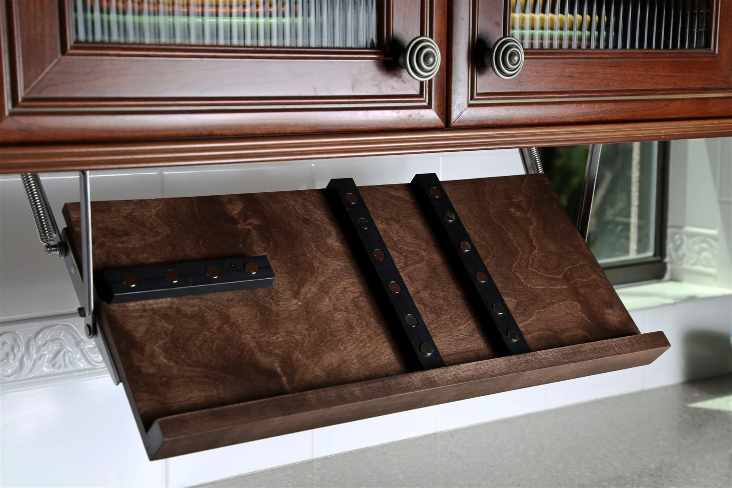 Drop Block Under Cabinet Knife Storage Rack - Large, Walnut - Image 2