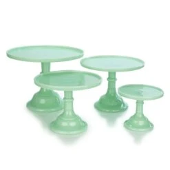 Mosser Glass 4-Tier Cake Plates Set | Jade