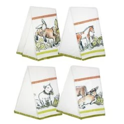 Everything Kitchens Barnyard Baby Animals 19" X 28" Tea Towels (Set Of 4) | Assorted
