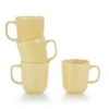 Everything Kitchens Modern Colorful Neutrals - Rippled 12oz Mugs (Set Of 4) - Glazed | Butter Yellow