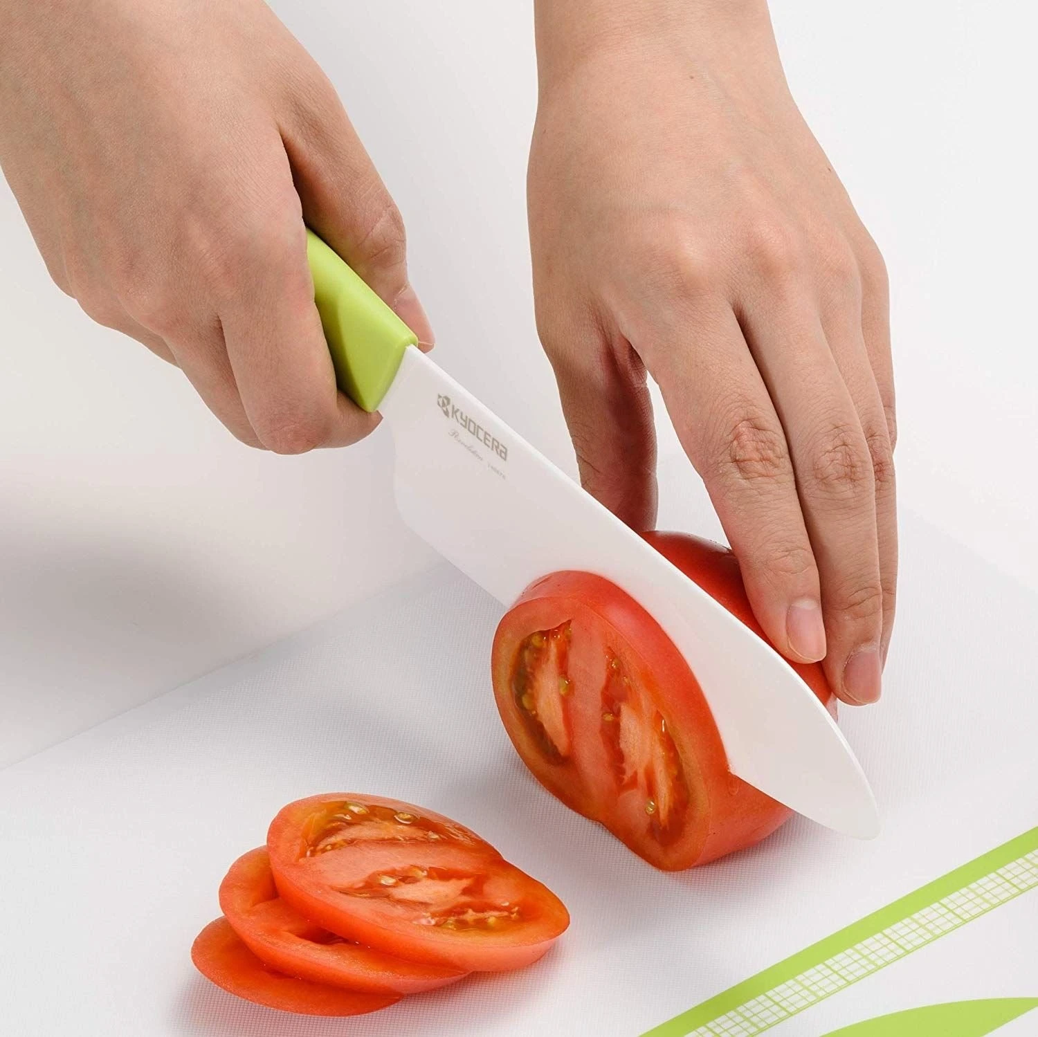 Kyocera Revolution Green & White Ceramic 3-Piece Knife Set - Image 4