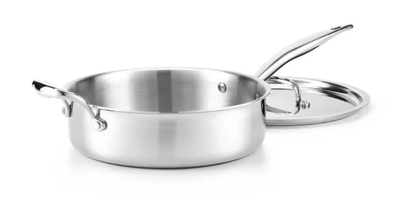 Heritage Steel Cookware Stainless Steel Deep Saute Pan With Cover | 4 Qt. - Image 3