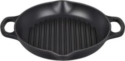 Le Creuset 9.75" Deep Round Signature Grill Pan | Licorice