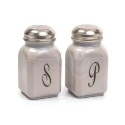 Mosser Glass Monogram Salt & Pepper Set | Marble