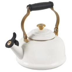 Le Creuset 1.7 Qt. Whistling Kettle | Noel (White & Gold)