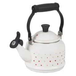 Le Creuset L'Amour Collection 1.25 Qt. Demi Kettle With Heart Applique | White
