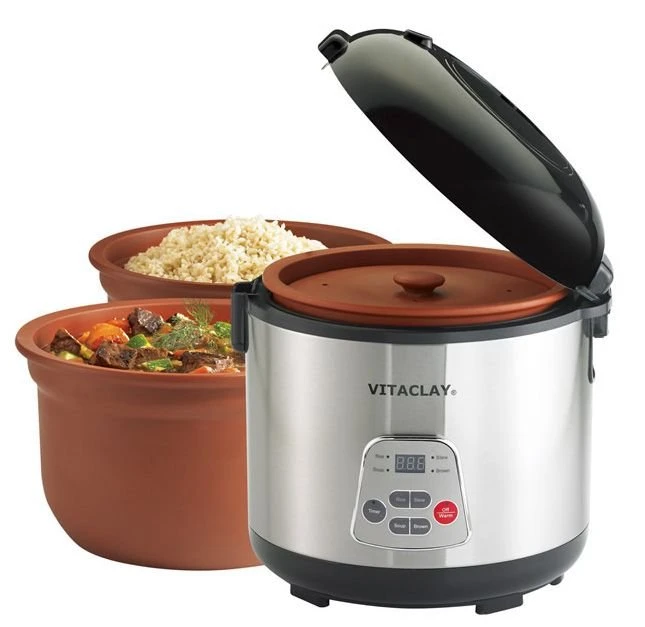 VitaClay 2-in-1 Rice Slow Cooker & Clay Insert - Round, 6-cup / 3.2-Quart